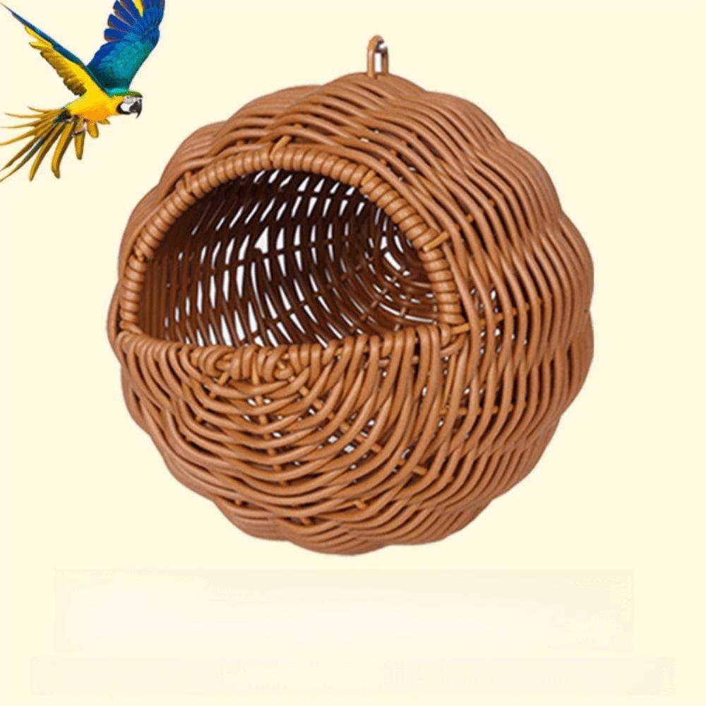 Comfortable Woven Bird Nest Wear-resistant Hanging Hammock Bed Bird Hammock for Cage  Bird Breeding