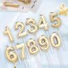 1 Single Golden Number Birthday Cake Decoration Candle | Creative Age-Celebration Party Cake Ornament, Romantic Celebration Number Display, Unscented