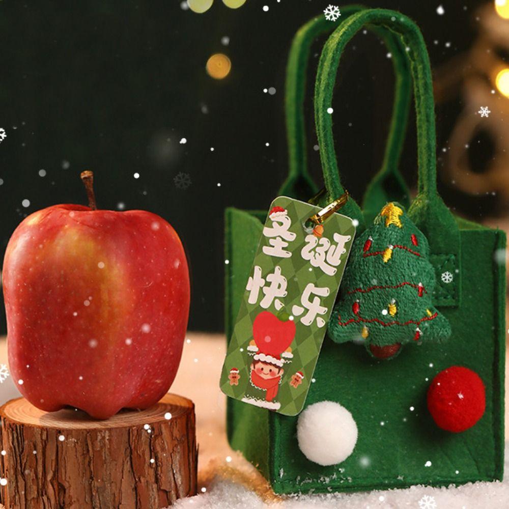 Cartoon Christmas Candy Bag Santa Cookies Storage Bag Xmas Snacks Handbag  New Year Gift