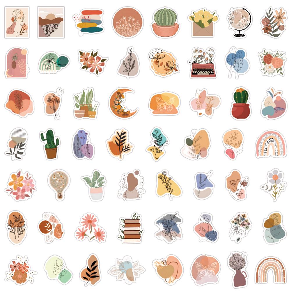 110 Bohemian Graffiti Stickers: Trendy Waterproof Decor for Water Bottles & Suitcases