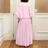 Two Piece Sets For Women Casual 3/4 Sleeve Shirts And High Waisted Drawstring Skirt Fall Outfits