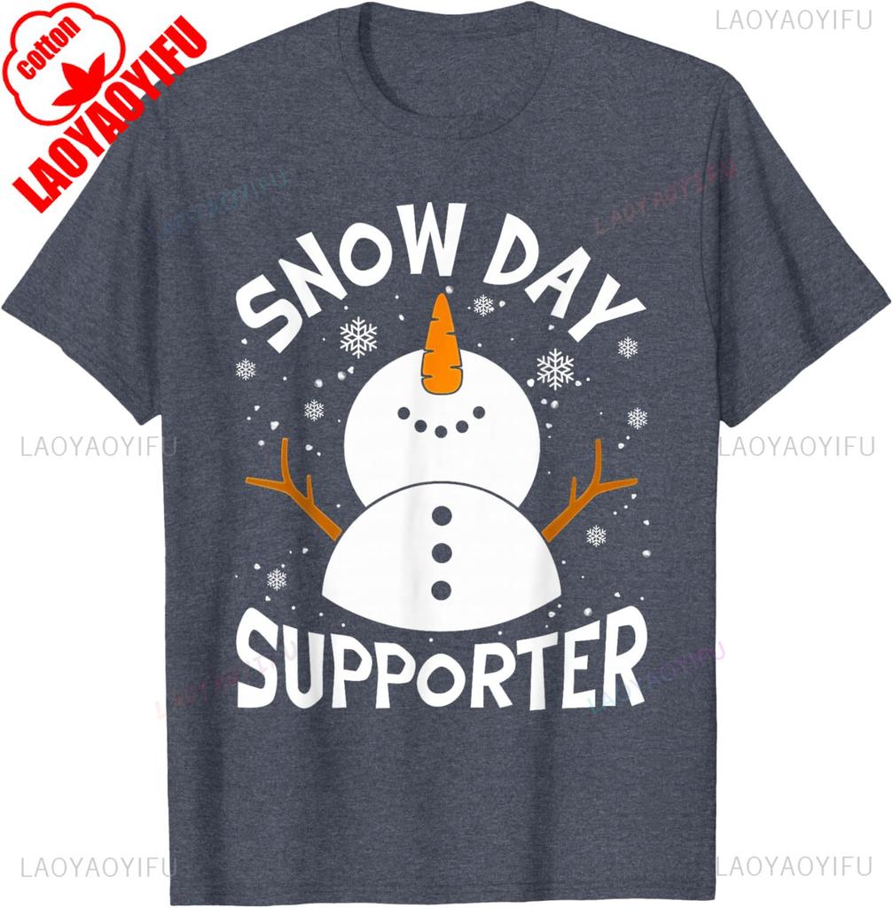 Lovely Snow Day Supporter Snowflake Funny Teacher Christmas Pajamas Pattern Printed Tshirt Tops Unisex Commuter Fashion Tops
