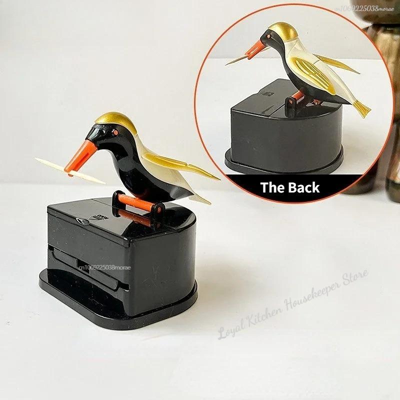 Cute Little Bird Toothpick Container Automatic Toothpick Dispenser Toothpick Holder Home Decor Table Decoration Table Accessorys