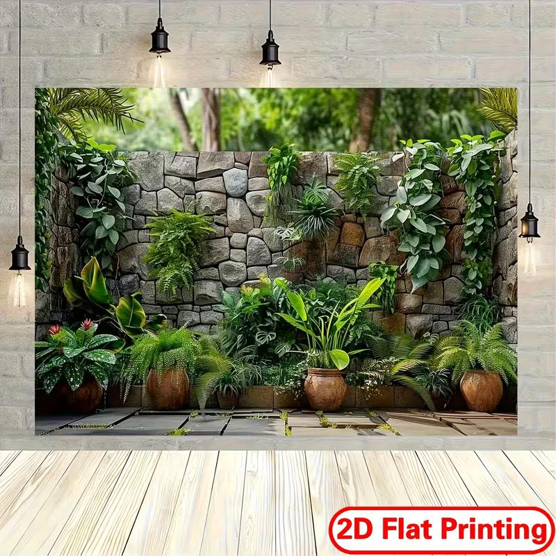 2D Üppiger Dschungelgarten Kulisse Fotografie Hintergrund Banner