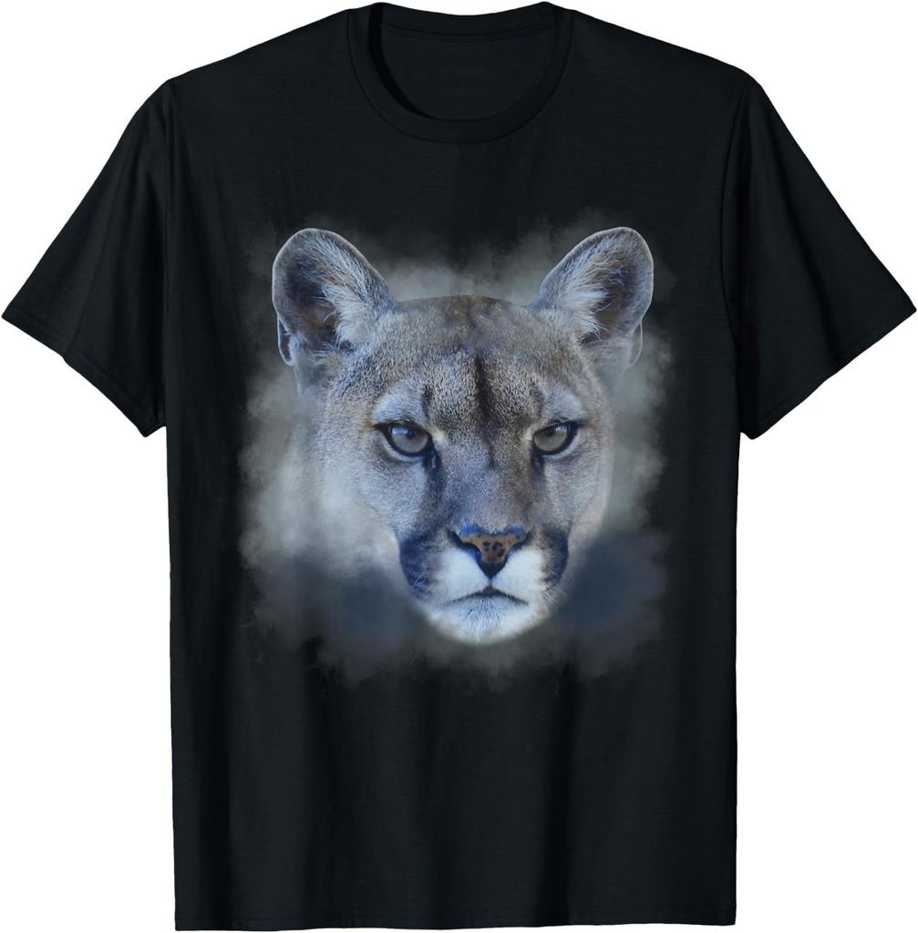 Mountain Lion Puma Cougar Illustration T-Shirt,men&women Unisex T-shirt
