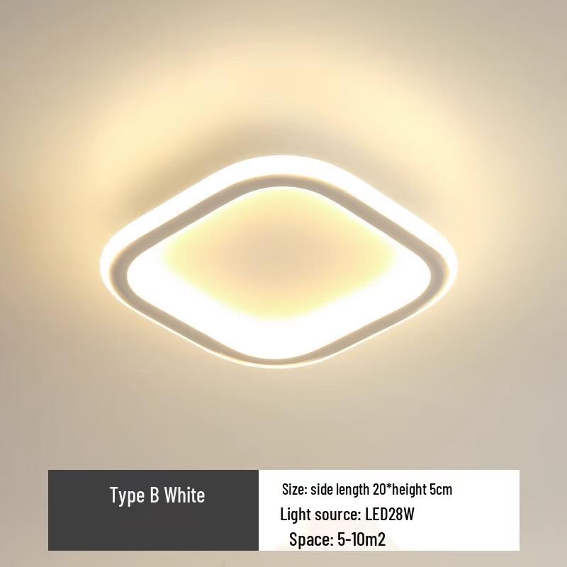 Modern Black Round LED Ceiling Light for Hallways