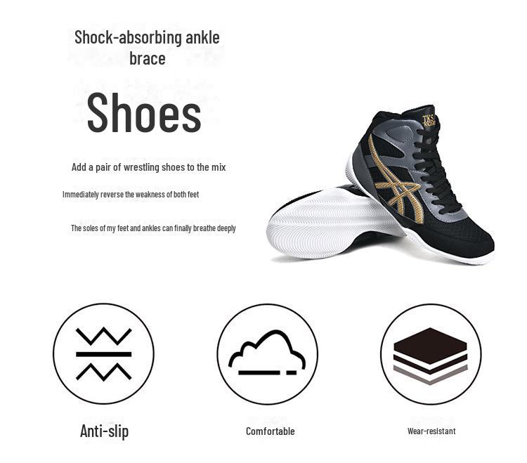 Pantofi de antrenament pentru bărbați, cu talpă înaltă, pentru lupte profesioniste, box, pantofi sport și competiții.