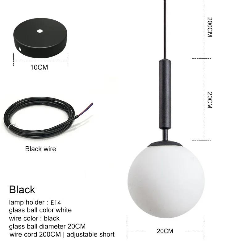 Melkekule Lysekrone Belysning Moderne LED Glass Pendellampe Messing Soverom Spisestue Trapper Tak Hengende Lampe Lysekroner Romdekor