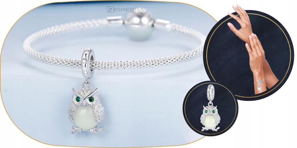 Charms Glowing Owl Fluo Pr 925 Pendant Bead Owl Wisdom