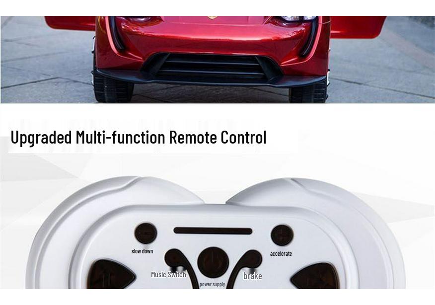 Rechargeable Electric Ride-On Car for Children 1-5, Four-Wheel Drive with Remote Control, Fits One Child.