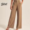 Commuting Outfit Women Suit Pants Button Zipper Fly Solid Color Trousers Pocket Decoration with Pockets