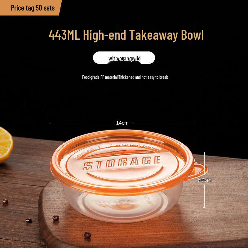 

50-Pack Round Disposable Food Containers with Lids