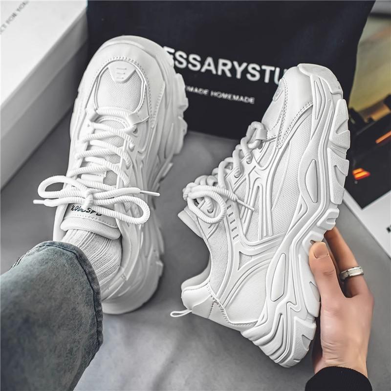 New Autumn Breathable Mesh Casual Thick-soled Little White Heightening Sports Dad Trendy Shoes