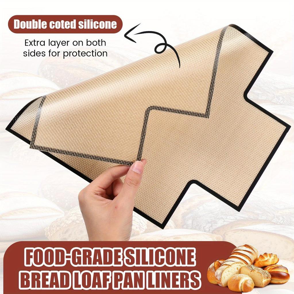 1/3pcs Silicone Loaf Pan Liners Non-Stick Baking Mat Food Grade Reusable Bread Pans with Anti-Slip Edge Homemade Baking Accessoy