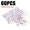 20/30/60PCS 10mm Size Dice White Background Red Blue Dots Dices Game Props Suitable for Party Gathering Entertainment Supply ZYF