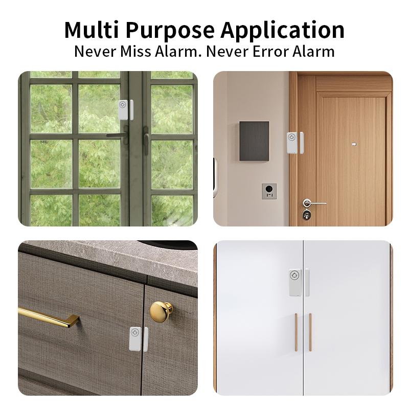 Tuya WIFI Security Door Sensor Breaking In Alarm Home Protection Anti-Theft 90DB Window Open Detector Google Alexa Voice Control