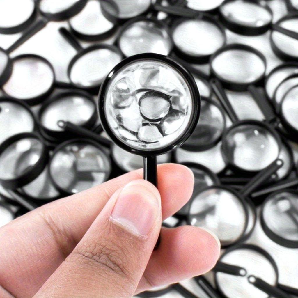 26Pcs 5cm Black Plastic Magnifiers - Portable Handheld Magnifying Glasses for Science Education, Outdoor Field ZSY