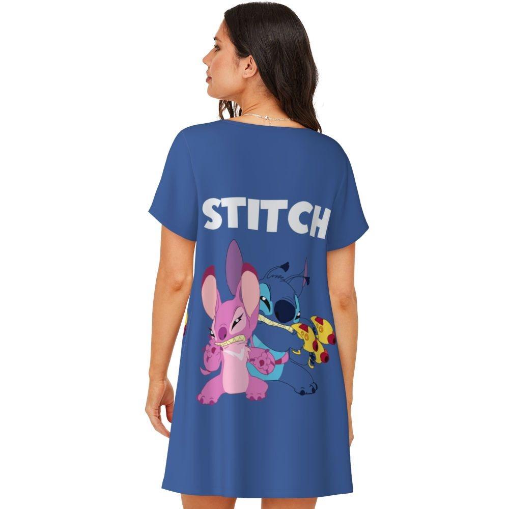 Damskie sukienki do spania z krótkim rękawem, luźne, o swobodnym kroju, T-shirty, odzież nocna, ubrania domowe, koszule nocne, sukienki do wypoczynku