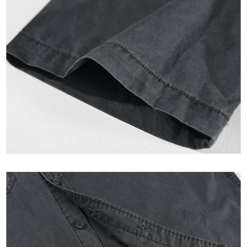 American Cargo Short Sleeve Shirts for Men New Fashion Summer Shirt 100 Cotton Casual Shirt with Double Pockets Youth Loose Top