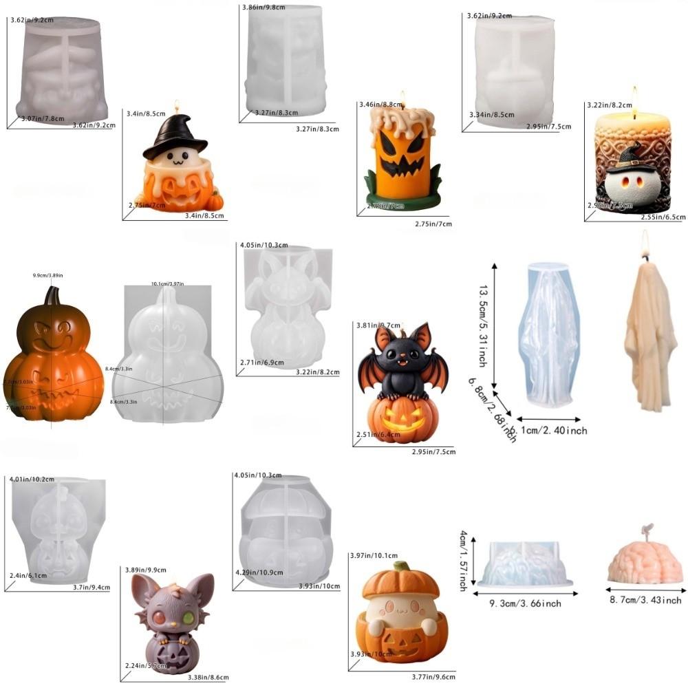 DIY Halloween Ornament Mold Silicone Epoxy Resin Plaster Mold Candle Wax Mold Beginner Friendly