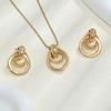 Versatile Geometric Circle Jewelry Set: Women's Necklace & Earrings
