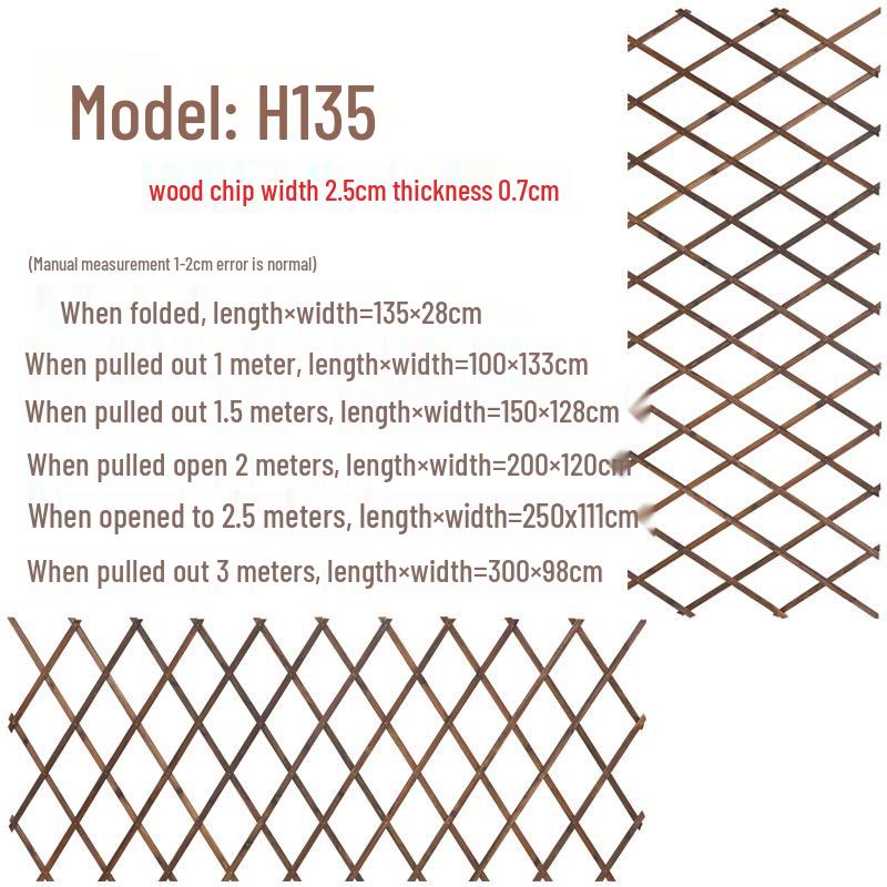 Expandable Garden Trellis with Preservative Wood for Climbing Plants