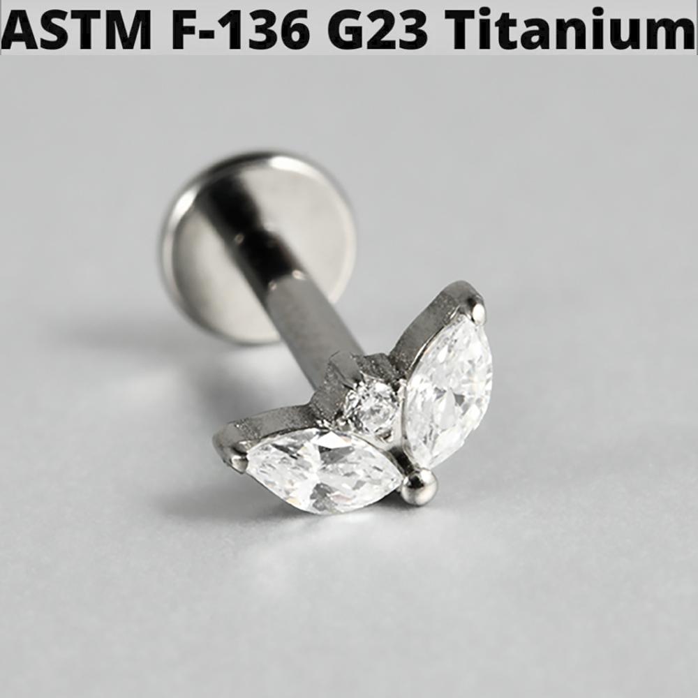 1PC G23 Titanium Butterfly Internal Thread Labret Lip Rings Cross Snake Ear Cartilage Tragus Helix Earring Lobe Piercing Jewelry