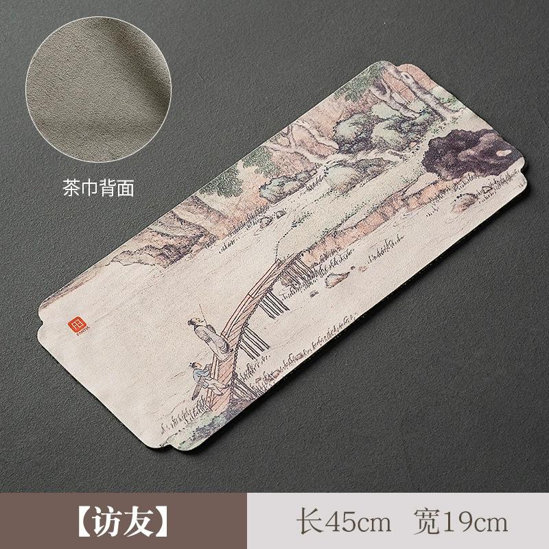 Chinese Style Chinese Tea Towel Tablecloth Mat Ancient Painting Waterproof Absorbent Table Tea Cloth Tea Set Accessories New