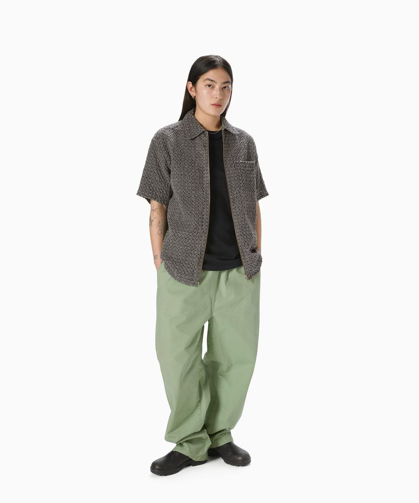 THISISNEVERTHAT Damaged Denim Zip S/S Shirt Gray