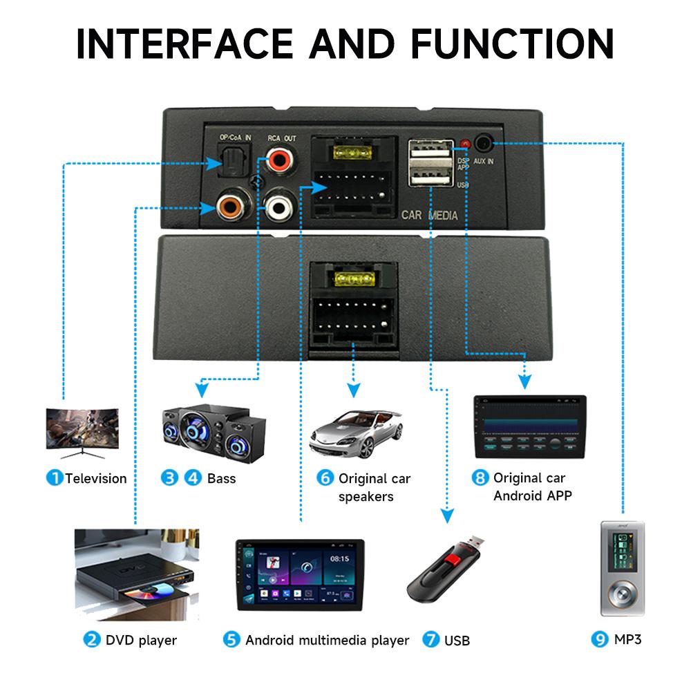 Digital Audio Processor W/ Microphone DSP Amplifier 16 Pin For Auto Radio Stereo
