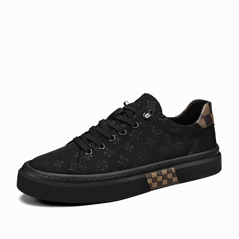 

Spring and autumn new cloth breathable black board shoes men s Korean version thick-soled foot cover youth sports and leisure men s shoes 44