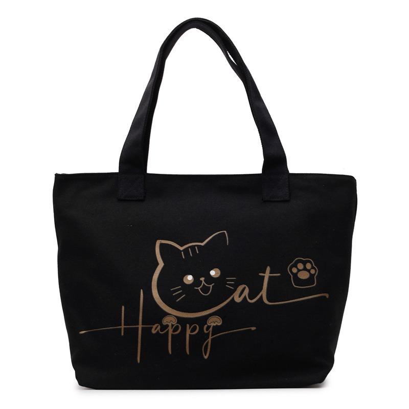 Cute cat print large capacity simple fashion bag fashion personality portable shoulder new tote bag
