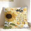 Sunflower Bee Pillow Case  Soft Pillow Cover Fashion Cushion Cover For Sofa Home Decor