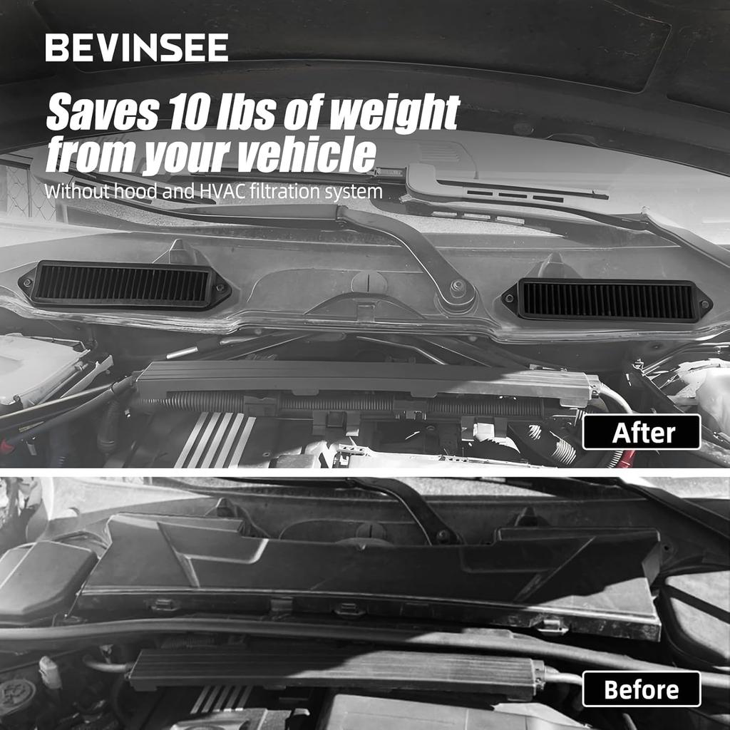 Bevinsee Kryt filtru kabinového vzduchu Kompatibilní s šasi E E92 E90 E91 E93 E81 E82 E84 E87 E88 X1 M3 135i 328i 335i 325i 540i 525i N52 N54 N55, 2 ks