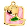 Colorful Geometric Heart Flower Drip Oil Stainless Steel Earrings & Necklace Set