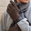 Brown Leather Gloves Houndstooth Check Dcgv5f570w3