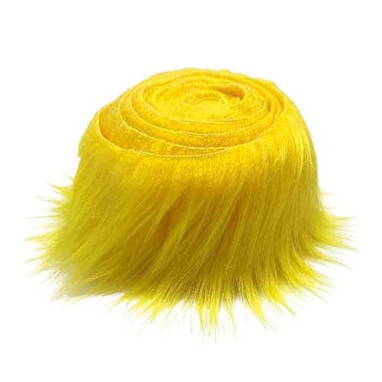 Fuzzy Kunstfellstreifen 5ft Zotteliger Plüschstoff Vorgeschnittener Streifen Flauschiger Nicht-Haarender Pelzstreifen für Zwergpuppenbärte Hutedges DIY-Bastelarbeiten Weihnachtsdeko