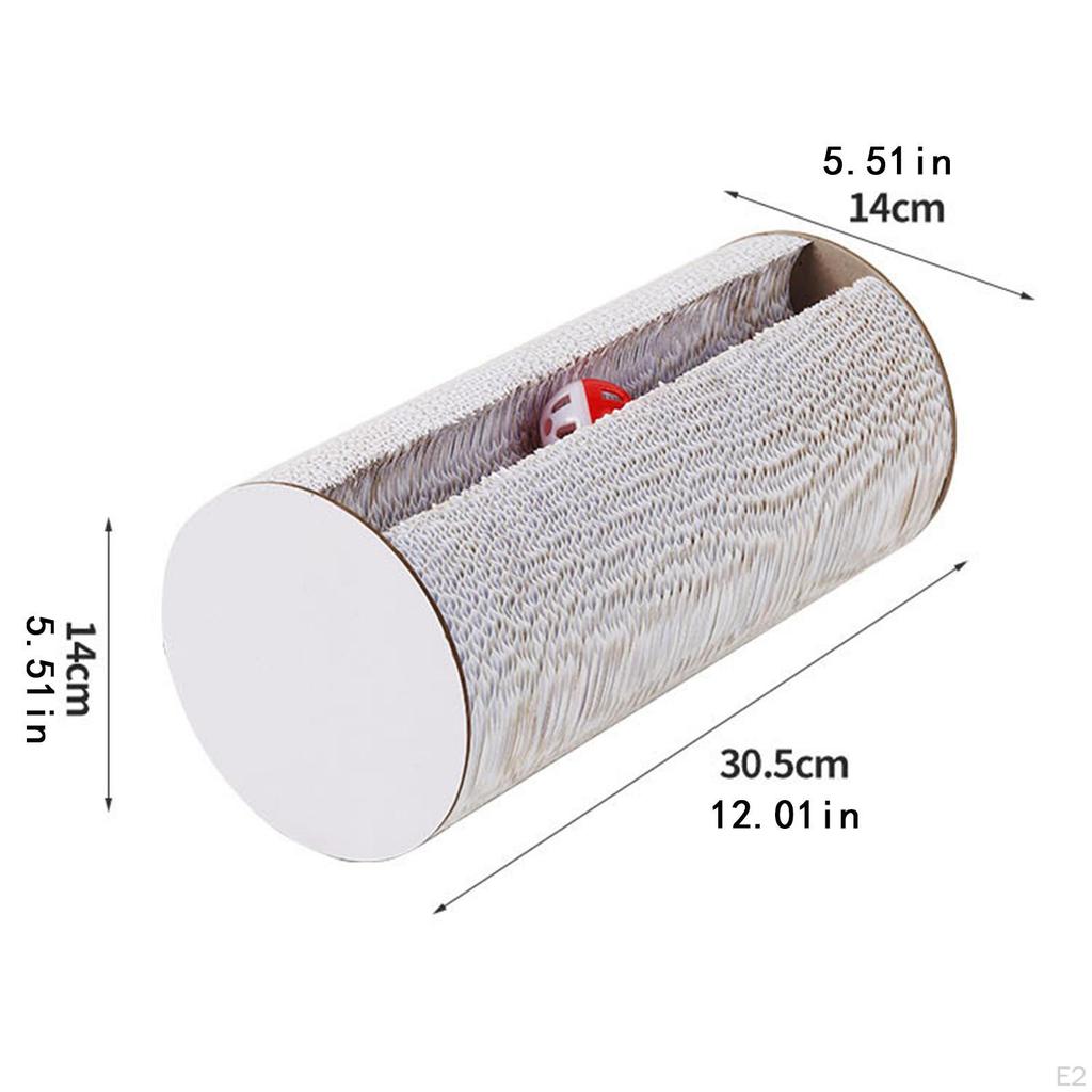 Cat Scratching Board with Bell Ball Post Corrugated Cardboard for Indoor Cats