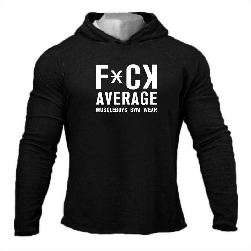 Muscleguys осенний свитер с капюшоном и длинными рукавами мужская модная нижняя рубашка повседневная молодежная красивая футболка M чёрный 1384₽