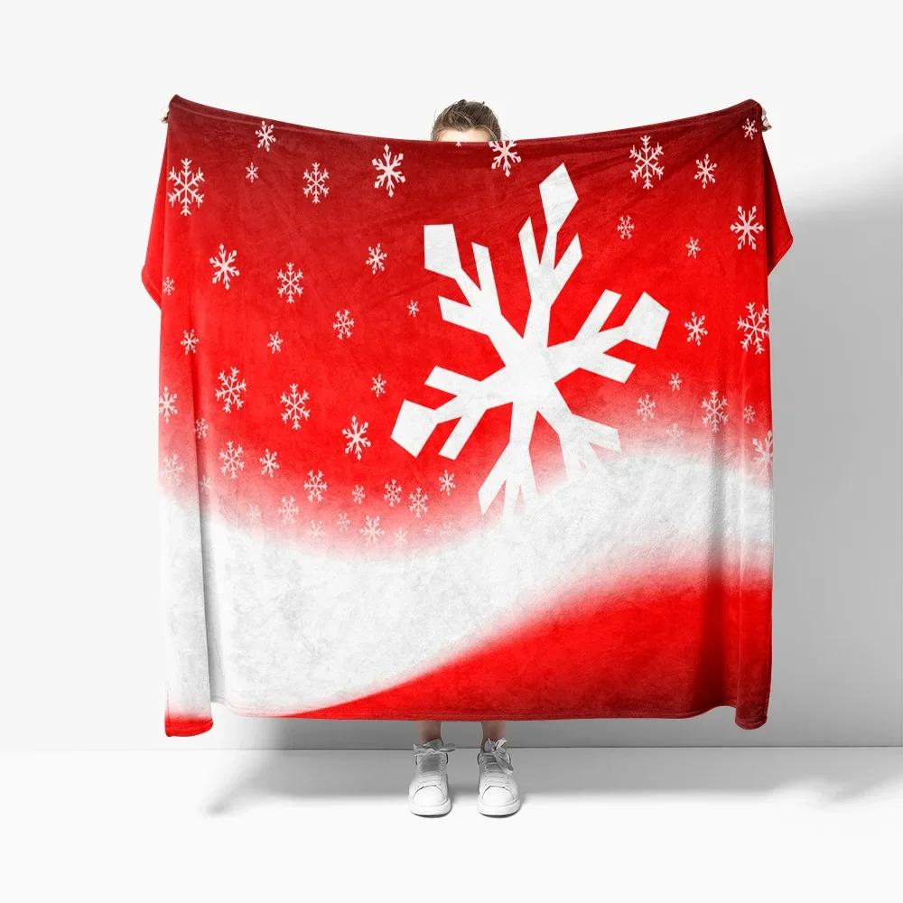 Christmas Theme Flannel Throw Blanket Christmas Tree Snowflake Pattern for Couch Bed Sofa Festival Gift for Boy Girl Lightweight