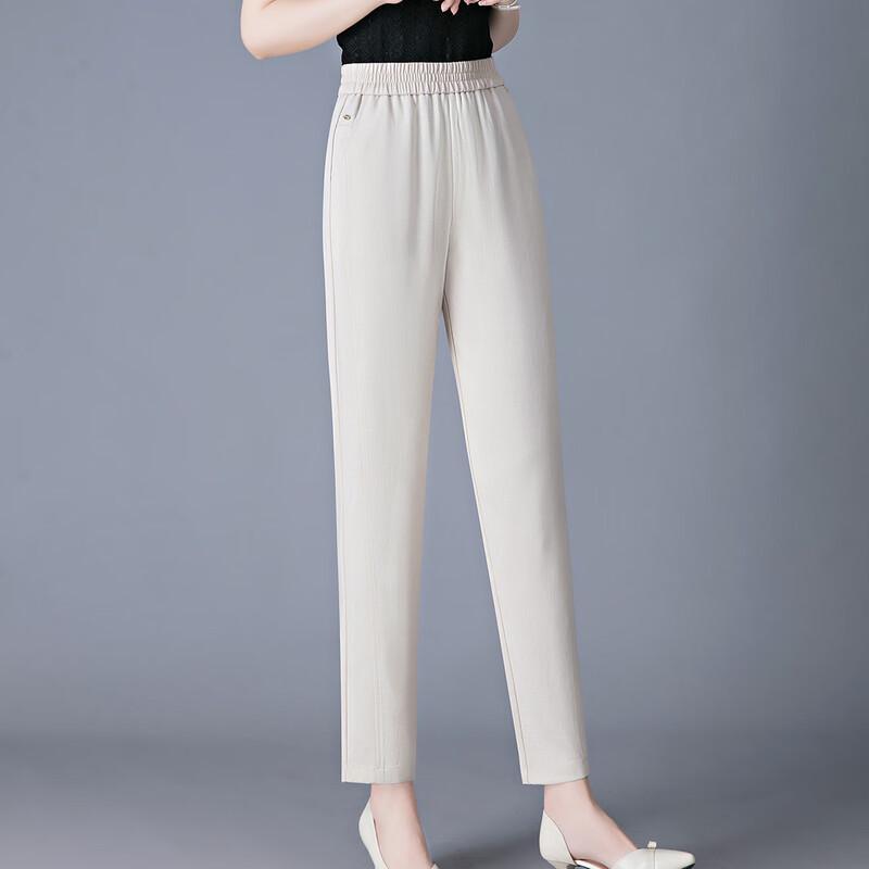 WoXue 2025 Women's Elastic Waist Cropped Pants