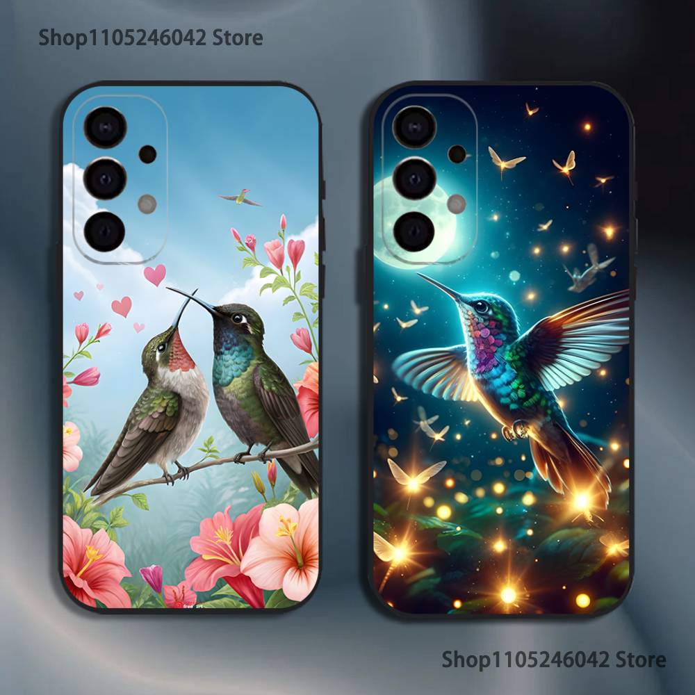 Colorful Bird Hummingbird For Samsung Phone Case S26,S25,S24,S21,S22,S23,S30,Ultra,S20,Plus,Fe,Lite,5G Black Cover