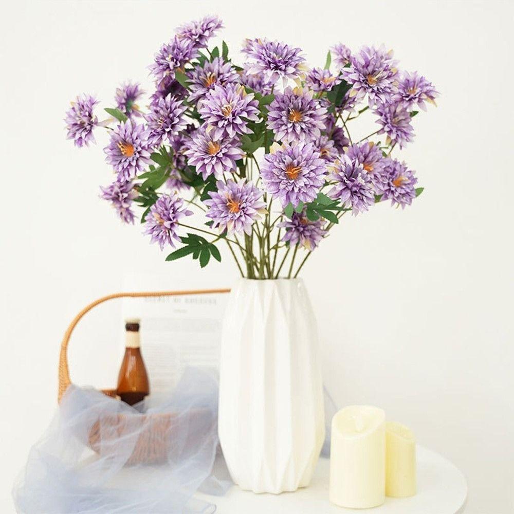 Long Branch Artificial Dahlia Flower 64cm Length Hydrangea Flower Silk Flower  Wedding Decorations