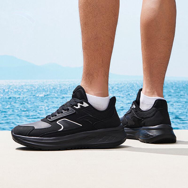 Anta Comfortable Trendy Shock Absorbing Non-Slip Low-Top Casual Running Shoes Men sneaker Basic-Black 912435512-5