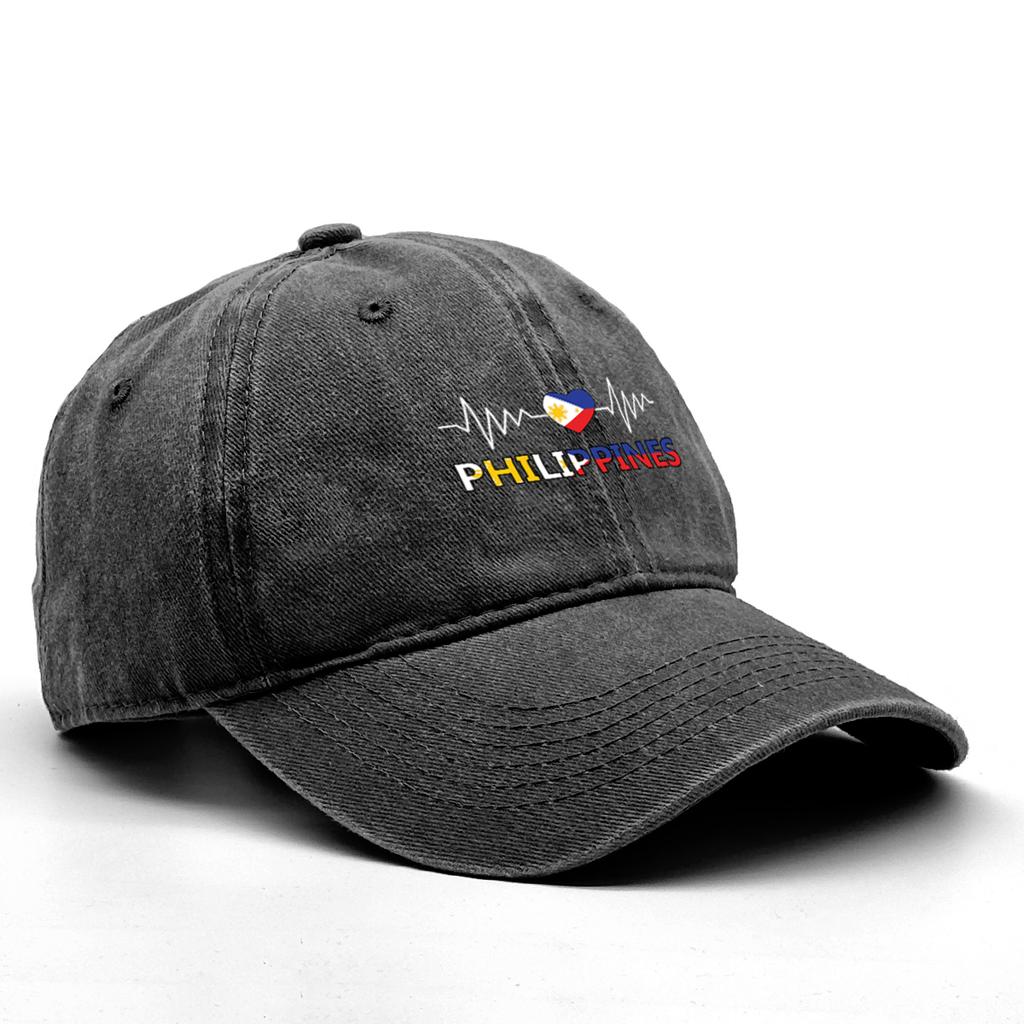 Heart-shaped Flag of Philippines Washed Cotton Snapback Baseball Caps Man's Cap Sporting Adjustable Baseball Hat