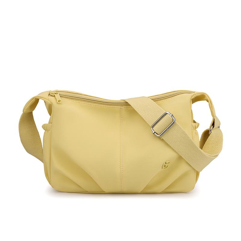 

Женская сумка через плечо большой вместимости однотонная сумка для мамы среднего возраста жёлтый