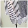 Single Pocket Color Blocking Vertical Striped Shirt Female Spring Literary Loose Casual Shirt Blouse Tide Vintage Basic Office Casual Women Shirt