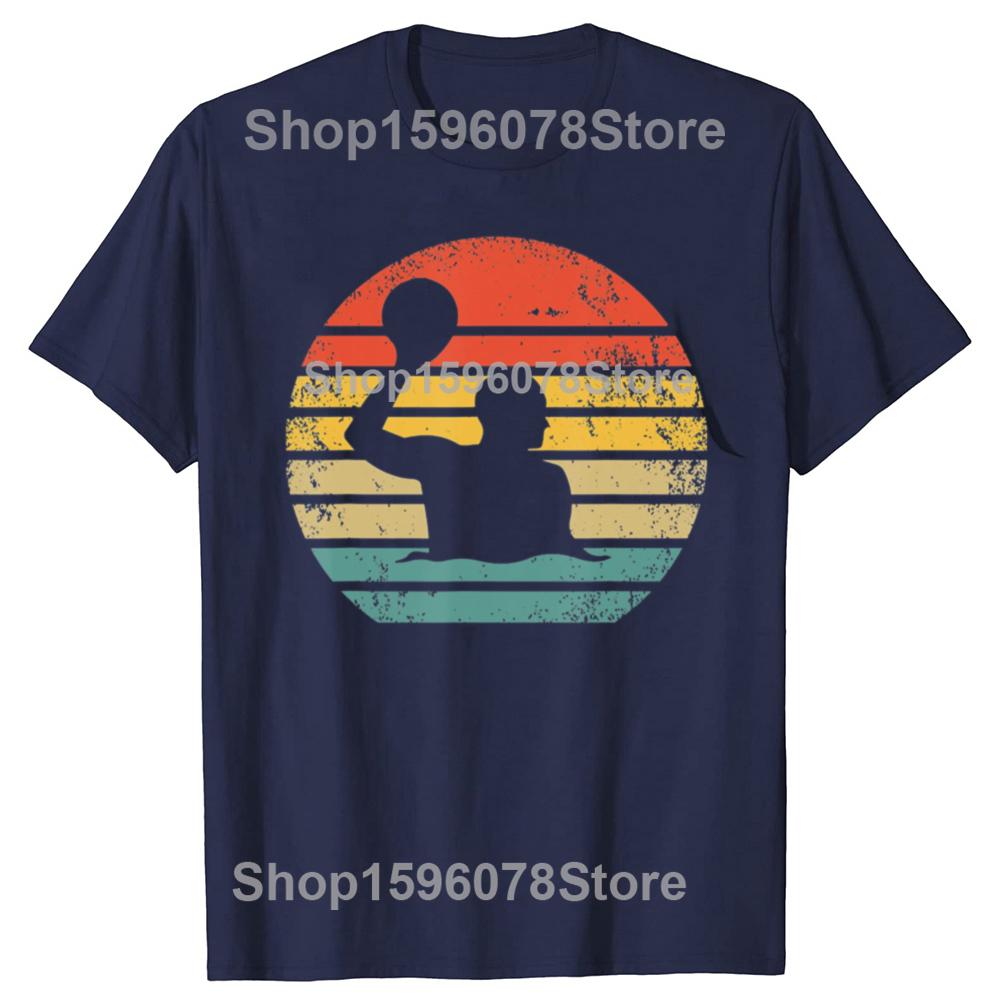 Funny Retro Water Polo Player Vintage Waterpolo Graphic T Shirts Men Women Pure Cotton Humor Tee Shirt Short Sleeve Clothing