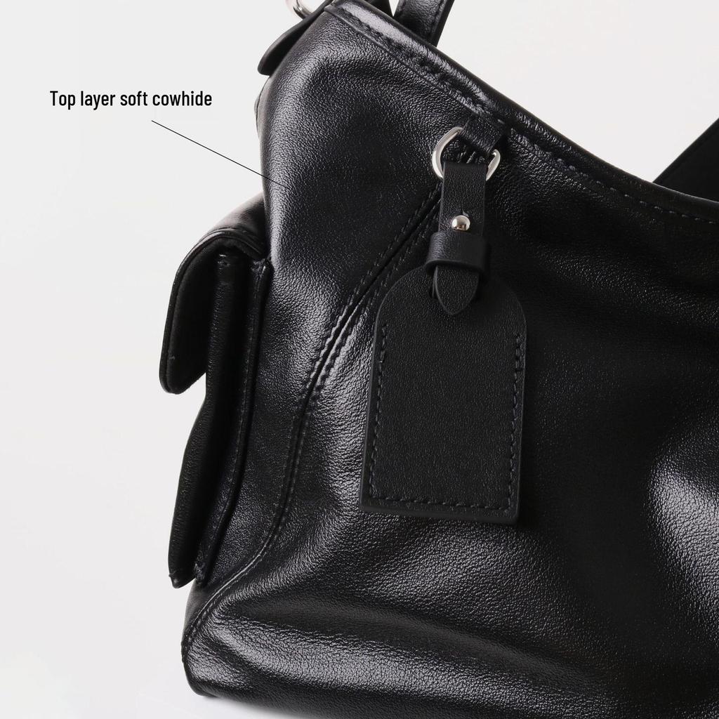 Black Warrior 2025 Women's Genuine Leather Biker Messenger Tote