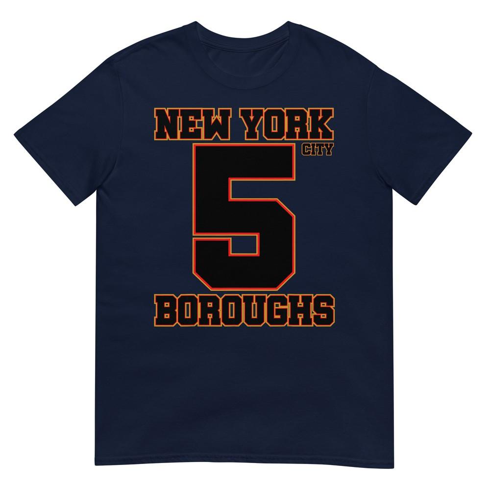 New York City Five Boroughs Cool Typography Design Big Apple Tshirt S